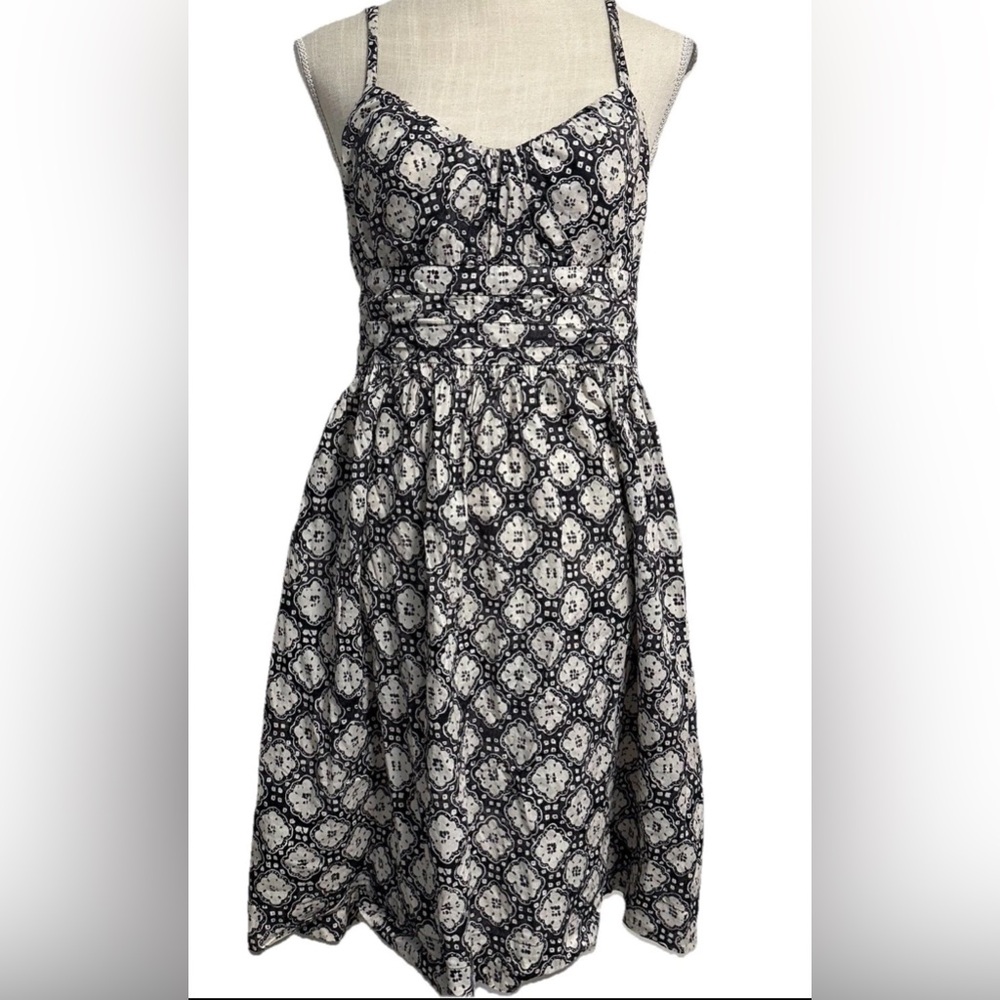Vince Black and White Patterned Dress 100%Cotton